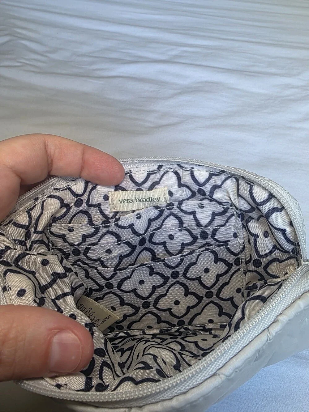 Vera Bradley Essential Zip Quilted Wristlet Clutch in Oyster Mushroom NWT